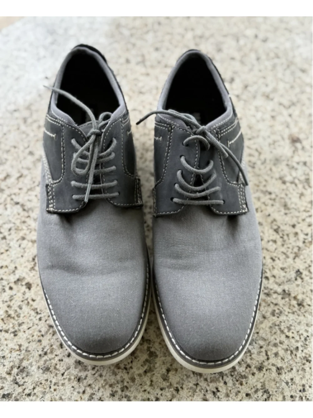 Madden M-Deene Men's Oxford Shoes Gray Leather Lace-Up Round Toe US 9
